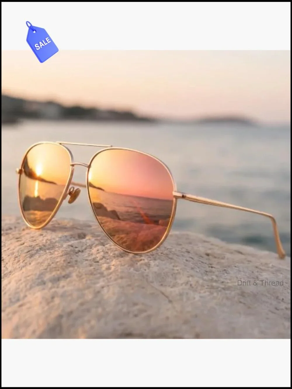 Oversized Aviator Sunglasses Polarized UV400 Lightweight Metal Frame